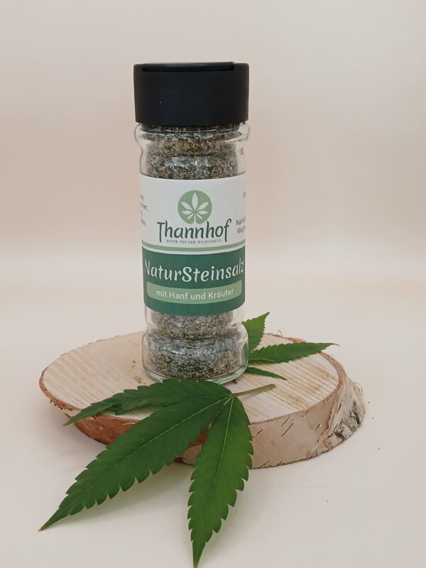 NaturSteinSalz mit Kräutern und mit Hanf
